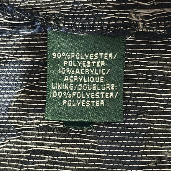 Lauren Ralph Lauren Navy Blue Lace Fit-and-Flare Sleeveless Dress V-neck 8 - Picture 12 of 13